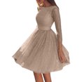 thumbnail image 2 of Joernso Evening Party Women See-through Sequins 3/4 Sleeve Backless Dress Gown, 2 of 8