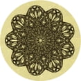thumbnail image 1 of Ahgly Company Tapis de Zone Rond d'Intérieur Lavable à la Machine, Style Transitionnel, Jaune Moutarde, 6 Pieds Rond, 1 of 7