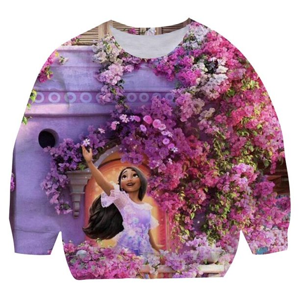 Encanto encantador para niños, ropa súper genial, sudadera de gran tamaño para niñas, ropa de otoño para niños, sudaderas con capucha 3D con estampado de dibujos animados 6T Gao Jinjia LED