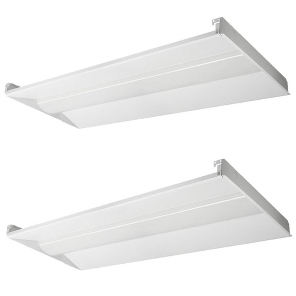 Diodesy- Pack of 2 LFX/2X4/55W/D/MV/40K 2x4 LED Flat Panel Troffer Light, 55W, 4000K Cool White, 7040 Lumens, Dimmable Rectangle Lay-in Drop Ceiling Light, 50000hr Lifespan, 120-277V, DLC & UL Listed