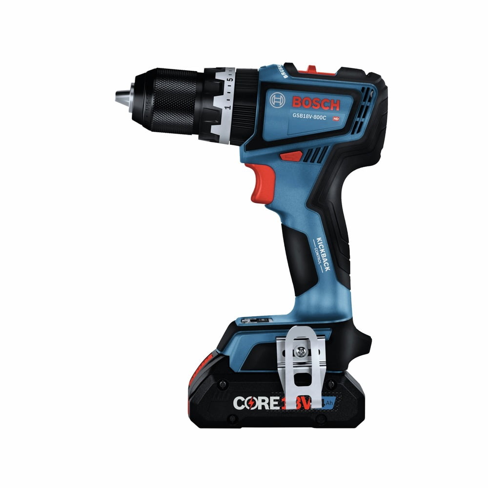 Restored Bosch GSB18V-800CB14-RT 18V Brushless Lithium-Ion 1/2 in. Cordless Connected-Ready Hammer Drill Driver Kit (4 Ah) (Refurbished)