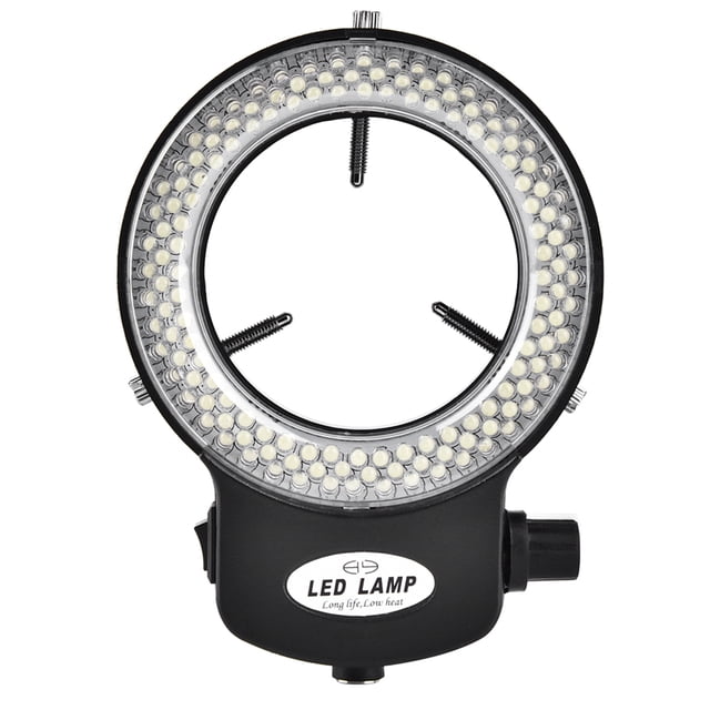Microscope Camera Lamp ,144 LED Beads Light Source Brightness Adjustable Ring Lamp