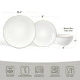 thumbnail image 6 of Famiware Eden Stoneware Dinnerware Sets, 12-Piece Dish Set, White Circle, 6 of 6