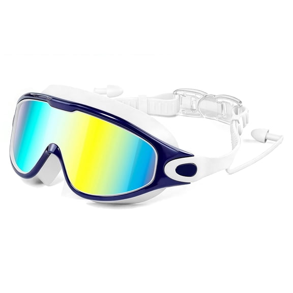 Adult Swimming Goggles,Soft Comfortable Silicone Material, Comes with Ear Plugs, HD Anti-Fog & Leakproof, Suitable for Swimming, Surfing, Training and Recreation