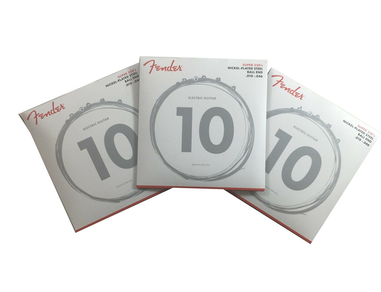 Fender Guitar Strings Electric 3 Sets Super 250 Nickel Steel 1046