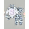thumbnail image 2 of Coming Home Outfit for Baby Girl Long Sleeve Romper Floral Pants Set with Hat Gloves Newborn Preemie Fall Clothes, 2 of 9