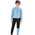 thumbnail image 1 of RXMEKW Ensemble Garçon Chandail de Bain à Manches Longues et Short de Bain pour Enfants, Maillot Dermoprotecteur de Protection Solaire UPF 50+ et Short de Planche, Combinaison de Surf et de Plongée 2 Pcs à Deux Pièces, 1 of 5