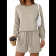 thumbnail image 2 of Conjunto de Pijama Deportivo Informal de Dos Piezas para Mujer con Bolsillos, Ropa de Moda de Otoño Albaricoque L, 2 of 5