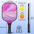 thumbnail image 3 of Pickleball Paddles Set Of 1, Fiberglass Surface, Liquid & Marble Print, 1 Paddles, 2 Balls & Bag, 3 of 5