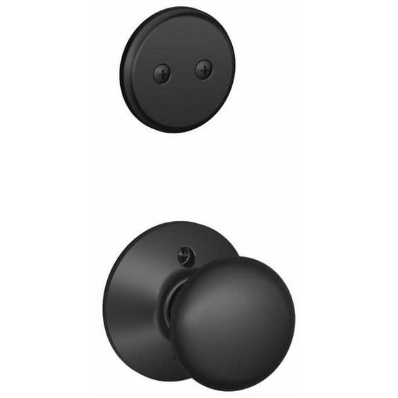 Schlage F94-PLY Plymouth Knob Dummy Interior Pack from The F-Series, Matte Black