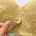thumbnail image 4 of Arlun Lace Front Closure Bras For Older Womens Plus Size Wireless Supportive Full Coverage Bralettes Nopadding Soft Lightweight Breathable Solid Color Vest Type Bras Light Yellow 52, 4 of 7