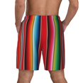 thumbnail image 2 of Lsque Mens Swim Trunks Mexican Serape Blanket Stripes Pattern - Bathing Suit Compression Liner - Beach Swim Shorts Swimwear - (S-3XL) - Stretch Quick Dry -3X-Large, 2 of 9