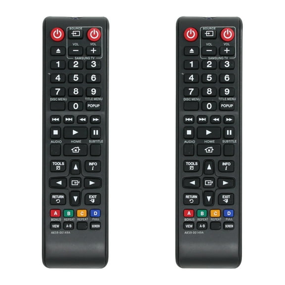 2-Pack AK59-00149A Remote Control Replacement - Compatible with Samsung BDF6700/ZA Blu-Ray DVD Player
