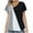 Gray, variant on Uaswgudfs Womens Summer Blouses Loose Fit Basic V Neck Color Block Short Sleeve Tops - Casual Office Wear Tunic Shirts