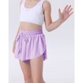 thumbnail image 5 of Girls Flowy Shorts,Youth/Toddler Kids Butterfly Shorts with Spandex Liner 2-in-1 for Running,Sports,Athletic,Fitness,Tennis,(Purple), 5 of 5