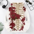 thumbnail image 5 of Grblisyd Halloween Girls Oversized Hoodies Skeleton Floral Print Pullover Sweatshirts Kids Fashion Casual Outfits Fall Winter Clothes, 5 of 5