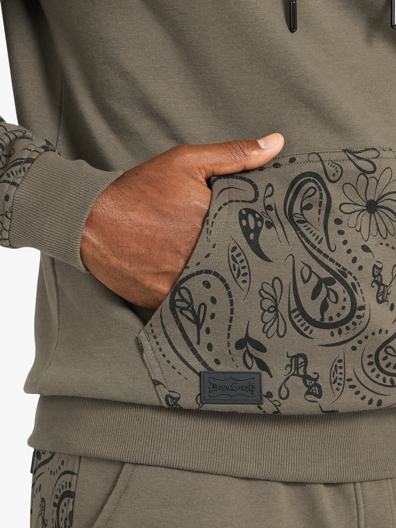Dogg Supply by Snoop Dogg All-Gender Men's and Women's Paisley Colorblocked Fleece Hoodie, Sizes XS - 3XL
