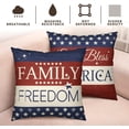thumbnail image 2 of Fourth of July Independence Day Pillow Covers Vintage God Bless America Family Freedom Pillow Cases 20 x 20 Inch Patriotic Star Stripes 4th of July Cushion Case for Sofa Couch Set of 2, 2 of 6
