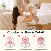 HARPPA Baby Swing for Infants, Electric Swing with 5 Swing Speeds and 10 Lullabies, Pink