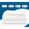 thumbnail image 5 of 600 Thread Count 100% Egyptian Cotton Sleeper Sofa Bed Sheet Set Stripe Queen Size (62"x 74"x 5" ) with 4 -PCS Fitted Straps Color White, 5 of 6