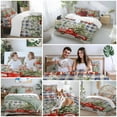 thumbnail image 5 of Merry Christmas Comforter Set California King Size, Xmas Tree Red Truck Snowflake Blue Soft Bedding Set for Man Woman, 4 Pieces Duvet Cover Set with Fitted Sheet, 2 Pillowcases, 5 of 9