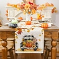 thumbnail image 3 of Fall Table Runner, Pumpkin Pickup Truck Buffalo Plaid Dining Decoration, 13x72 inch, Polyester, 3 of 7