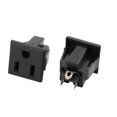 thumbnail image 2 of Unique Bargains 4Pcs AC 125V 15A US Outlet 3 Terminals Panel Mount Power Socket Black, 2 of 3