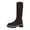 Brown, variant on Women's Knee High Boots Fashion Stretch Slim Fit Round Toe Platform Comfortable Stylish Footwear