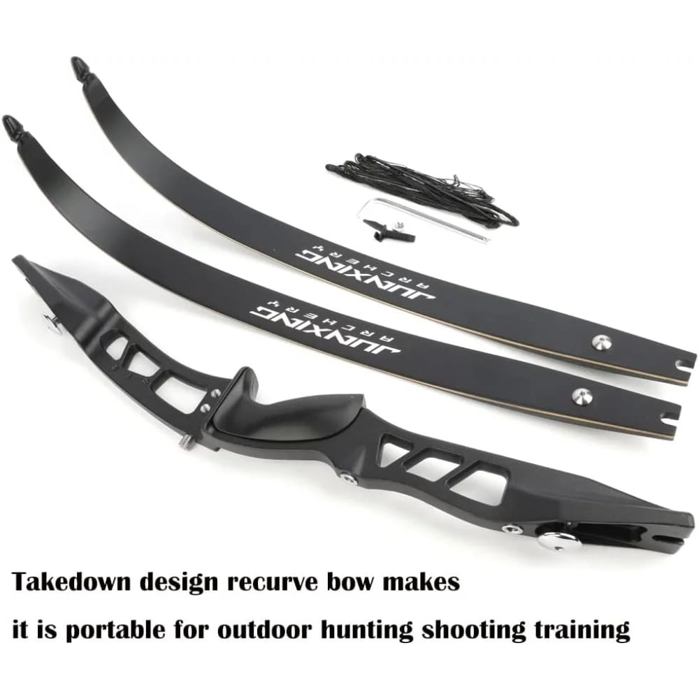 66 inch ILF Recurve Bow Aluminum Takedown Riser Draw Weight 20 -40 Lbs Right Hand Longbow Shooting Archery Kit for Outdoor Target Hunting Practice F167 （black-24lbs）