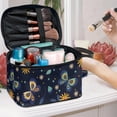 thumbnail image 5 of HELLHERO Portable Cosmetic Makeup Bag Makeup Cosmetic Bag Multi-Function Makeup Organizer Fold Flat Travel Make Up Organizer Portable, Butterflies and Flowers, 5 of 6
