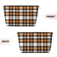 thumbnail image 2 of Picia Orange Plaid Printed Leather Travel Toiletry Bag,Cosmetic Organizer, Makeup Travel Bag, Durable Travel Pouch, Compact Toiletry Bag, Travel Accessories, 2 of 6
