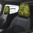 thumbnail image 2 of Kdxio Carrot Eggplant Pattern Print 2 Piece Car Head Rest Covers Set Auto Front/Rear Seats Headrest Cover Universal Fit Most Cars,Sedan, SUV, 2 of 9