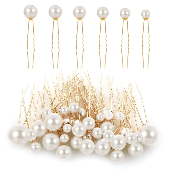 TUWAFE 2026 New 36Pcs Pearl Hair Pins Bridal Hair Pearls Wedding Pearls for Hair Pearl Bobby Pins Pearl Wedding Hair Pins for Women Girl (6 Sizes)