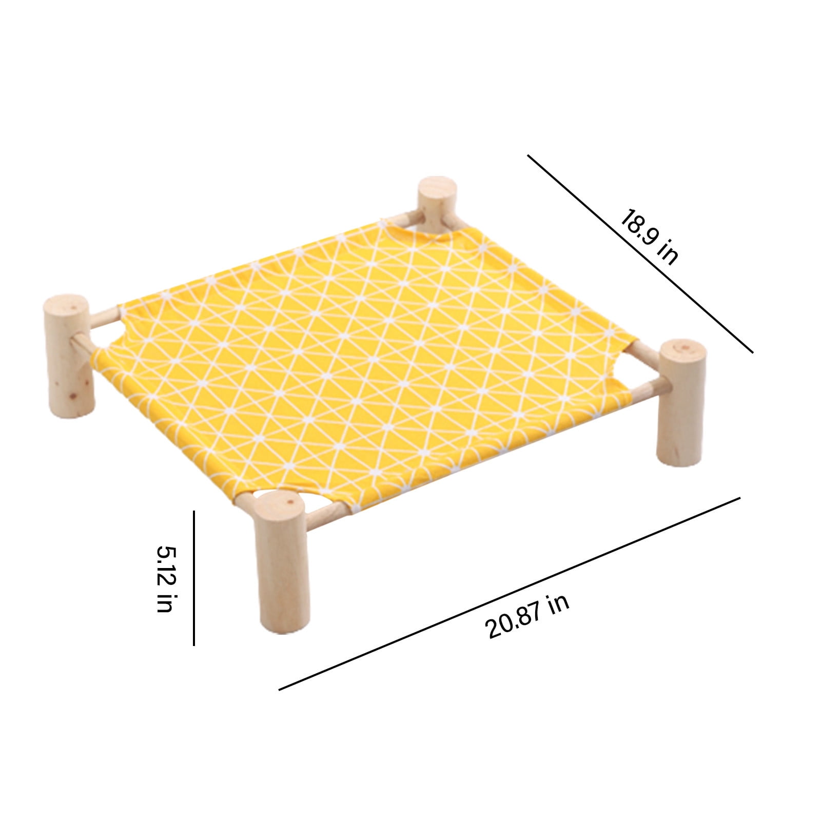 onlyliua Elevated Wooden Suspended Dog Bed Foldable Outdoor Indoor Raised Cool Pet Lounger With Breathable Canvas Detachable Frame For Small Dogs And Cats Portable Travel Pet Bed