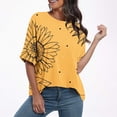 thumbnail image 1 of FcBaudy Hauts pour Femmes, Chemises pour Femmes, Blouses & Chemises à Manches Courtes Col Rond Mode Décontractée Raccourcie Manches Courtes Imprimé Ample Blouse Haut Blouse pour Femmes, 1 of 5