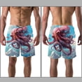 thumbnail image 3 of luoweisi Men's Beach Shorts Quick Dry Swim Trunks with Mesh Lining Octopus L, 3 of 5