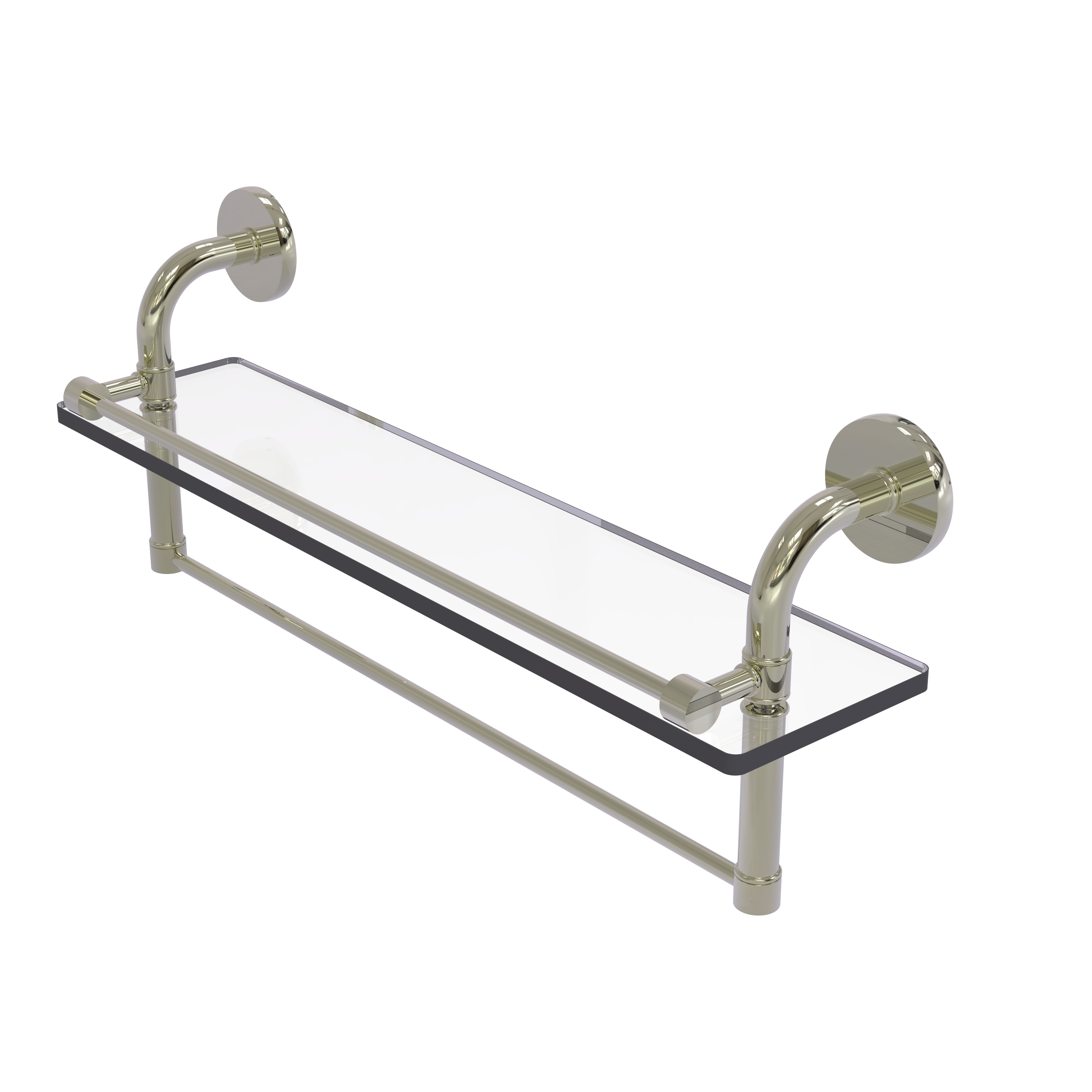 Remi Collection 22 Inch Gallery Glass Shelf with Towel Bar