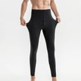thumbnail image 2 of safuny Leggings for Men High Waist Soft Slim Fit High Waist Solid Color Comfy Lounge Casual Fashion Fall Winter Long Trousers Black XL, 2 of 3