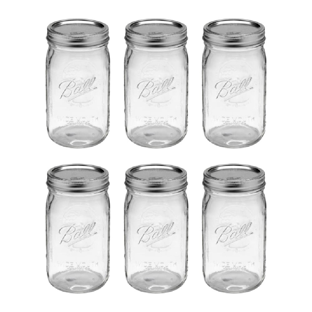 Ball Mason Jar Wide Mouth With Lid and Band 67000 Glass Quart 32 Oz