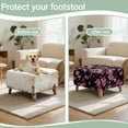 thumbnail image 6 of Xoenoiee Cherry Blossom Print Square Ottoman Cover Stretch Polyester Washable Ottoman Slipcovers Elastic Foot Stool Foot Rest Protector for Living Room Bedroom, S, 6 of 7