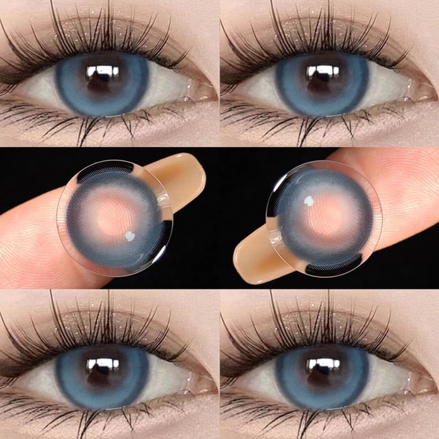 Lentes de contacto para miopía, lentillas cosméticas grandes de color natural para ojos negros, 2 unids/lote por par