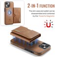 thumbnail image 4 of Allytechgroup Wallet Case for iPhone 15, PU Leather Wallet Case with Detachable Cards Holder Kickstand Support Wireless Charging Shockproof Protective Bumper for Women Men, Brown, 4 of 11