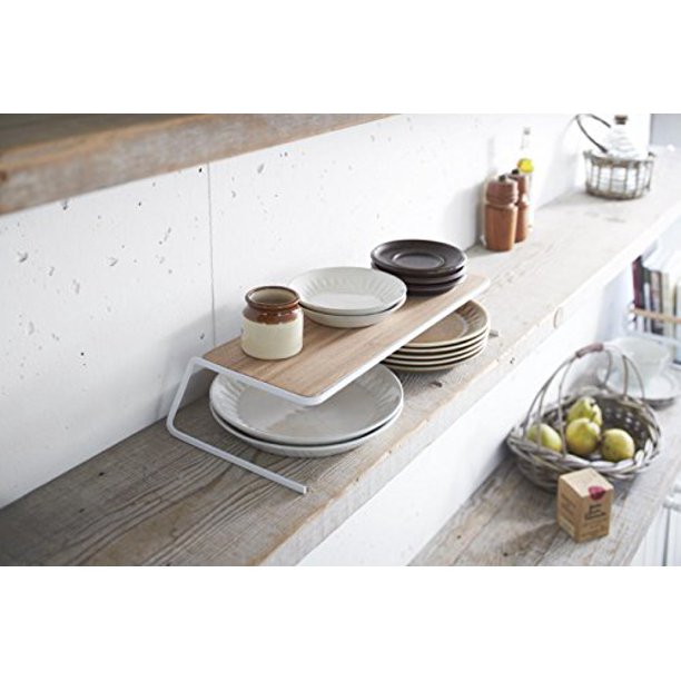 YAMAZAKI home 2447 7.7 x 17.7 in. Tosca Dish Riser White