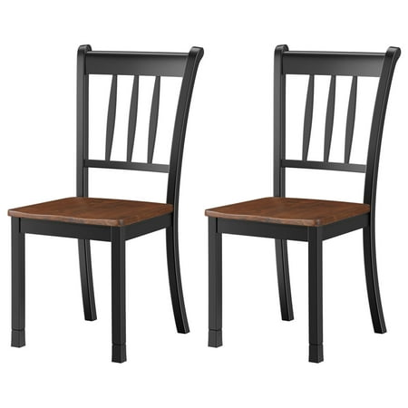 Giantex Solid Wood Whitesburg Dining Chairs Set of 2 Spindle Back Wood Seating Hammis Dining Room Chairs Suitable for Dining Room Kitchen Restaurant Antique Dining Side Chairs (2 Black)