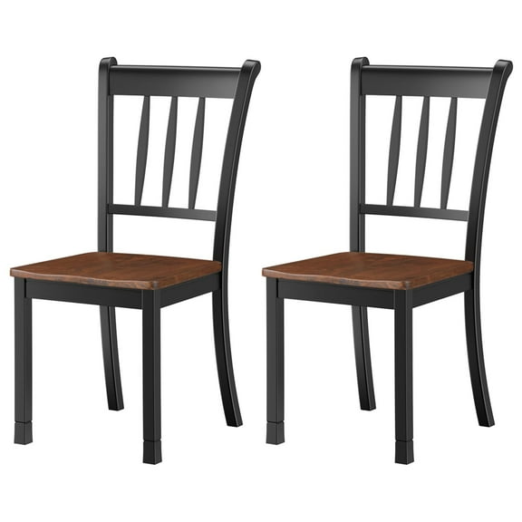 Giantex Solid Wood Whitesburg Dining Chairs, Set of 2, Spindle Back, Wood Seating, Hammis Dining Room Chairs, Suitable for Dining Room, Kitchen, Restaurant, Antique Dining Side Chairs (2, Black)
