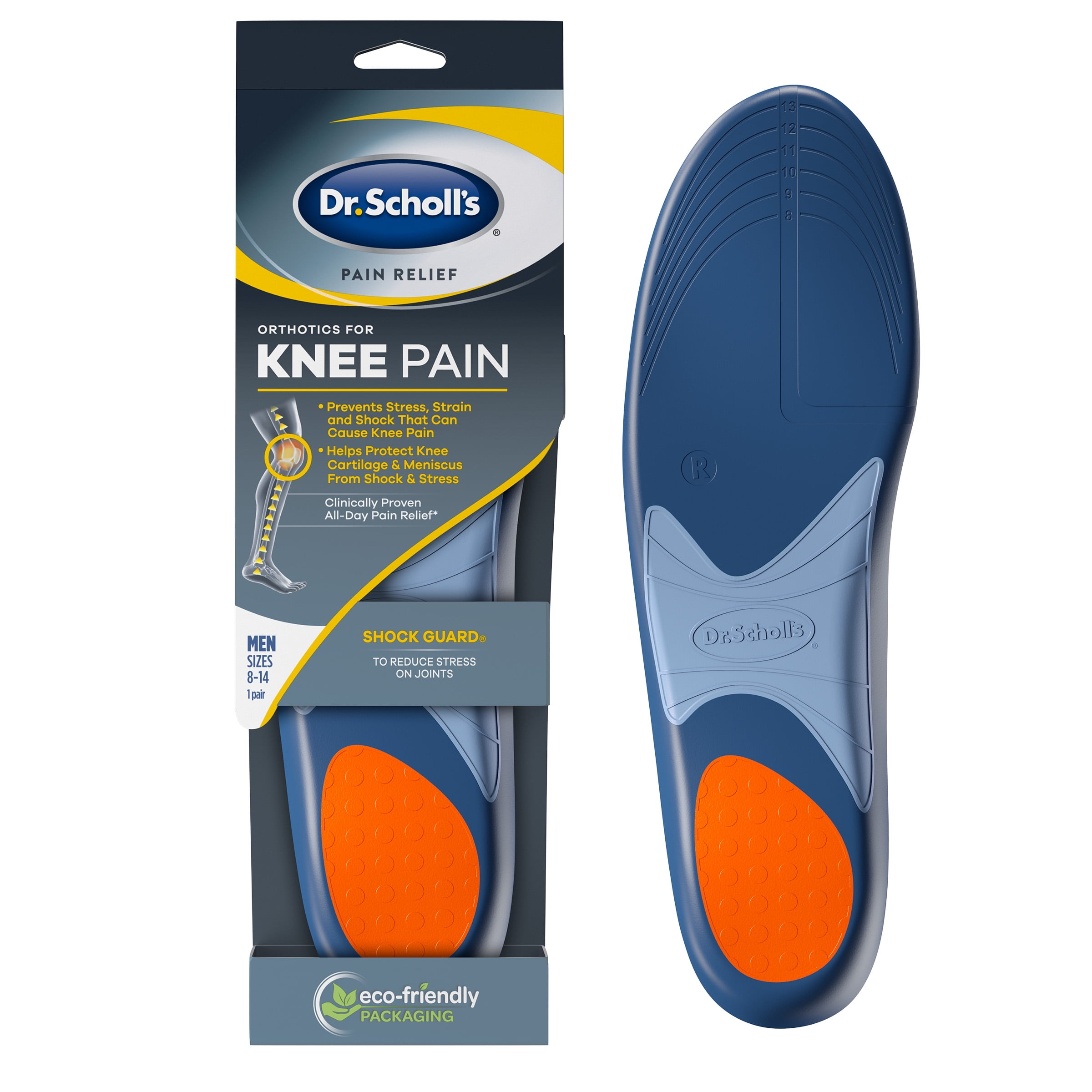 Kameel Geaccepteerd Afdeling Dr. Scholl's KNEE Pain Relief Orthotics, 1 Pair (Men's 8-14) - Walmart.com
