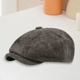 thumbnail image 4 of Men Newsboy Hat Spring Autumn Retro Beret Hat Octagonal Cap English Style Street Cap Warm Cold Weather Headwear Women Painter Hat for Hiking Traveling Shopping, 4 of 8