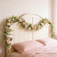thumbnail image 5 of Easter Floral Vine Rattan Door Decor, Spring Branch & Leaf Garland for Indoor & Outdoor Home, Patio & Porch Accent, Colorful & Festive, Aesthetic Holiday Hanging Oranment for Easter Party, 5.74ft, C, 5 of 6