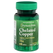Puritan's Pride Copper Chelate 2 mg-100 Tablets