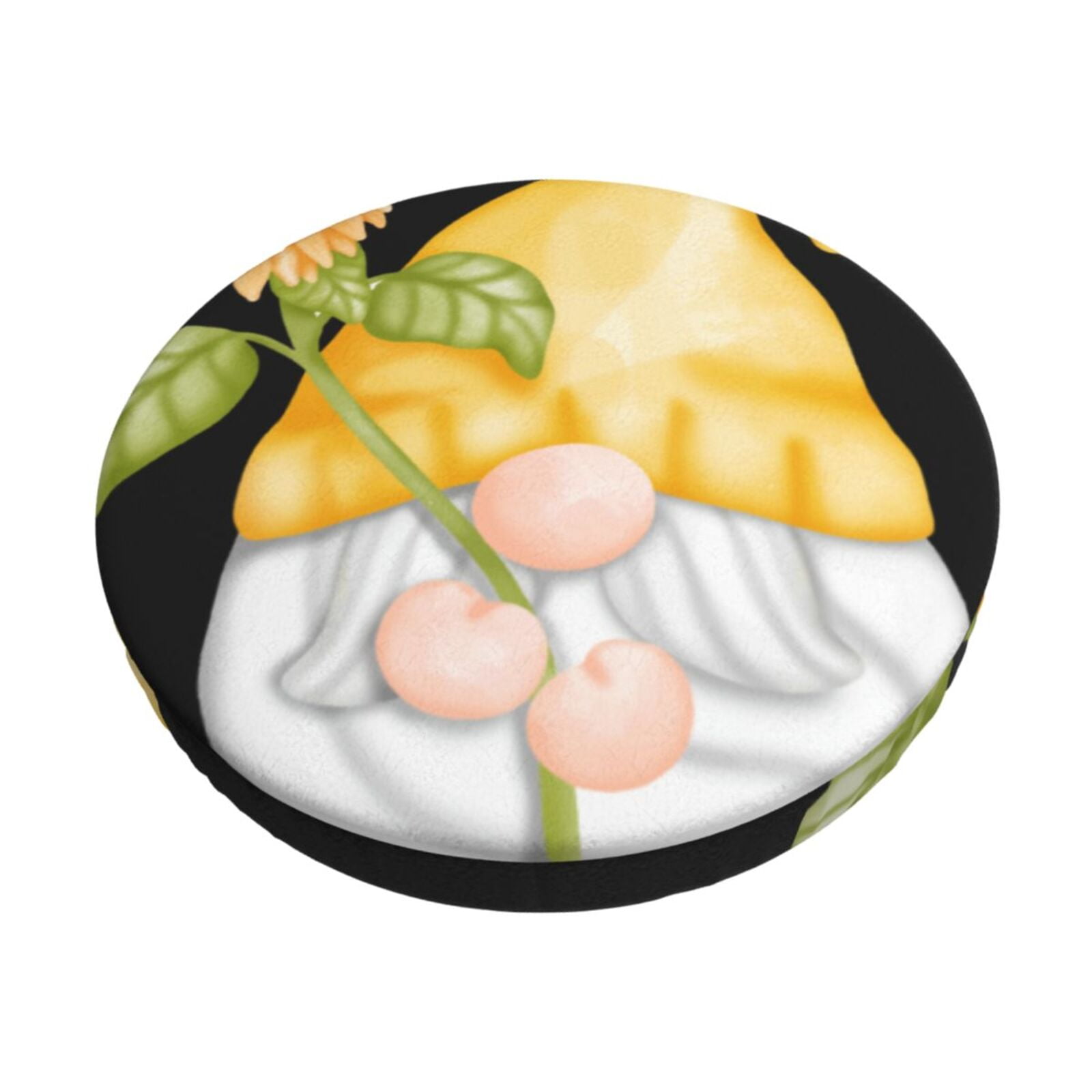 Easygdp Sunflower Gnomes5 Print Easy To Install Bar Stool Covers&Stool Covers Round&Elastic Stool Cover, Barstool Covers,Washable&Bottom With Elastic Edge-13 inch